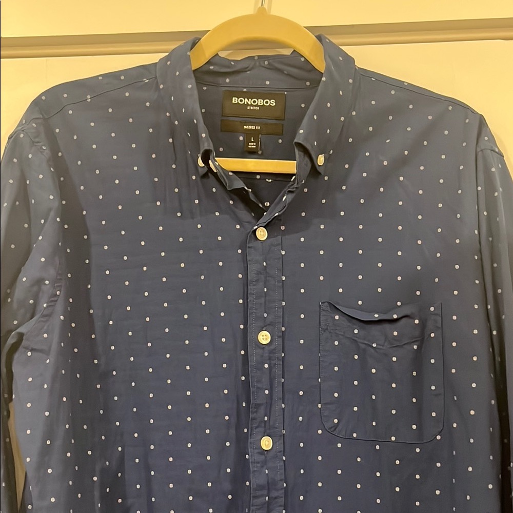 Bonobos Men's Blue Polka Dot Shirt